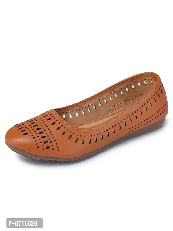 Stylish Fancy Tan Synthetic Solid Flat Ballerinas For Women - 41