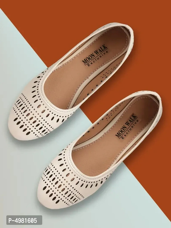 Women Stylish Beige Synthetic Bellies - 4