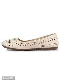 Women Stylish Beige Synthetic Bellies - 4