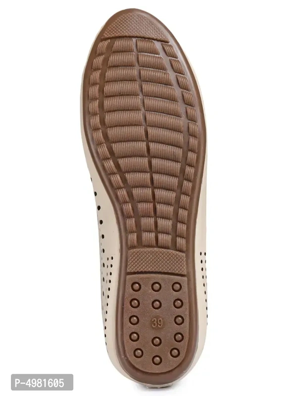 Women Stylish Beige Synthetic Bellies - 4