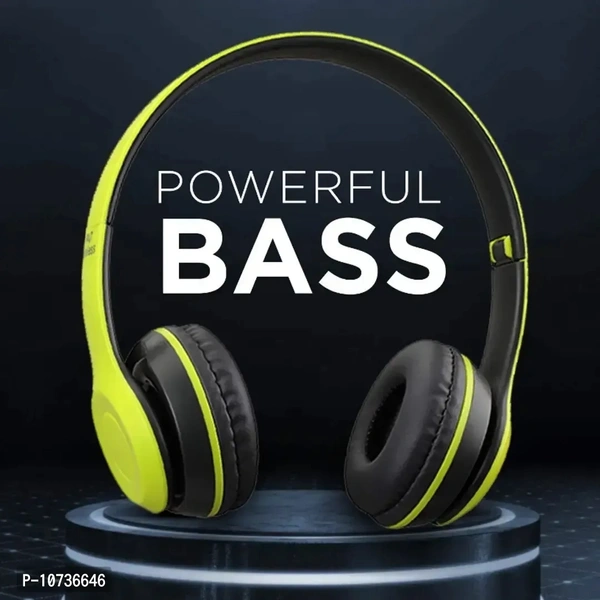 P47 Wireless Bluetooth Portable Sports Headphones with Microphone, Stereo FM, Memory Card Support
