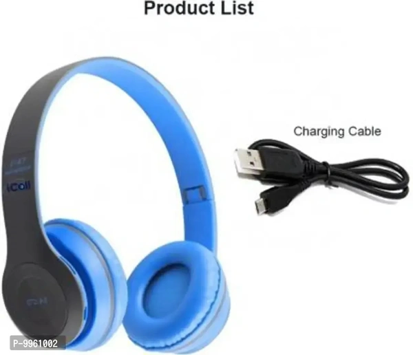 &nbsp;P47 Headphone With Mic For Gaming ,Call Of Duty Cod, Pubg Bluetooth Headset&nbsp;&nbsp;(White, On The Ear)