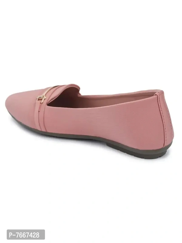 Comfortable Pink Synthetic Solid Bellies For Women - 38