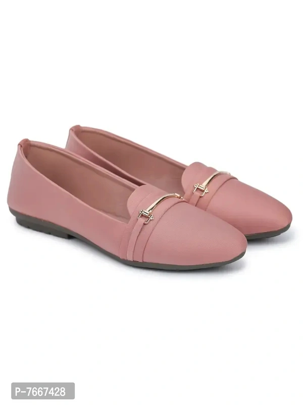 Comfortable Pink Synthetic Solid Bellies For Women - 38