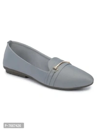 Comfortable Grey Synthetic Solid Bellies For Women - 36