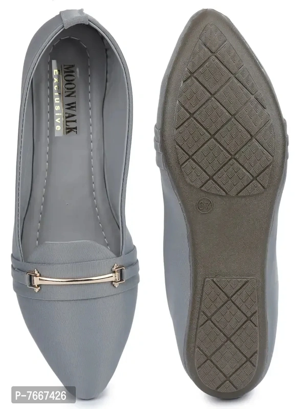 Comfortable Grey Synthetic Solid Bellies For Women - 39