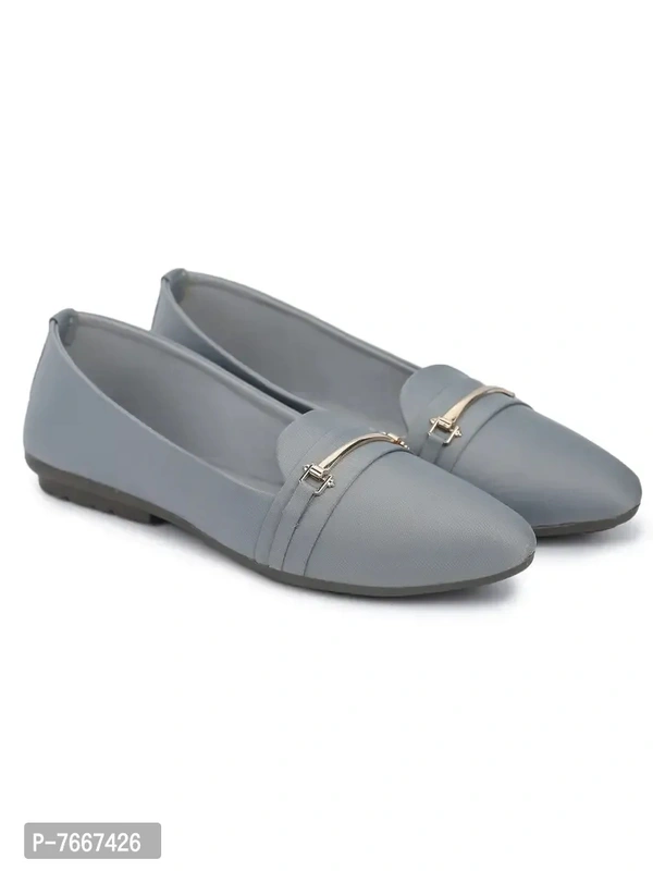 Comfortable Grey Synthetic Solid Bellies For Women - 39
