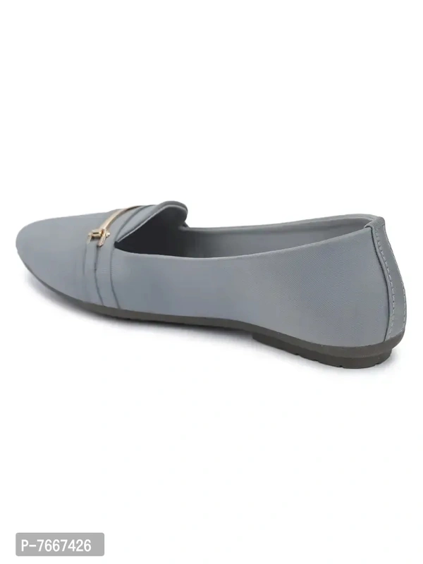 Comfortable Grey Synthetic Solid Bellies For Women - 41