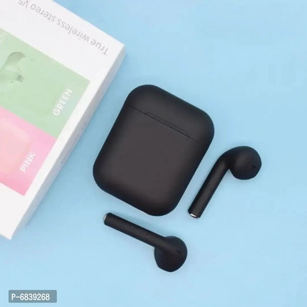 True Wireless Bluetooth Airpods With Mic Black IN Pods Long Battery Life Clear Voice Calling Bluetooth Headset