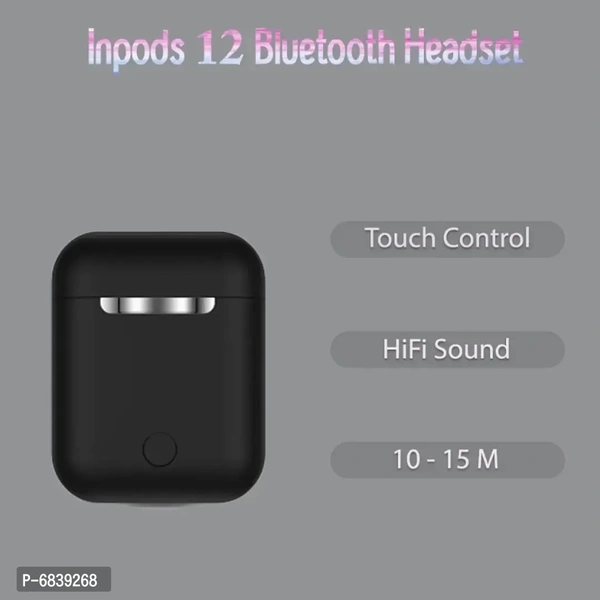 True Wireless Bluetooth Airpods With Mic Black IN Pods Long Battery Life Clear Voice Calling Bluetooth Headset