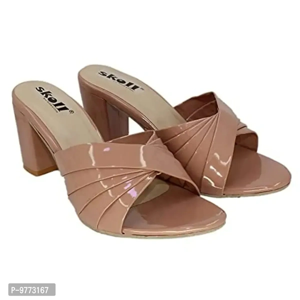 SKOLL Women and Girls Pink Casual Block Heels Mules Slip on 40 - 6