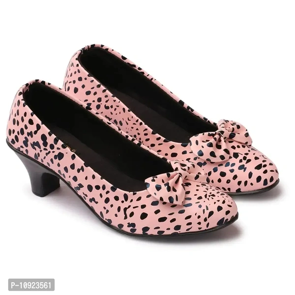 Stylish Fancy Synthetic Heel Dots Design Bellerinas For Women And Girls - 37