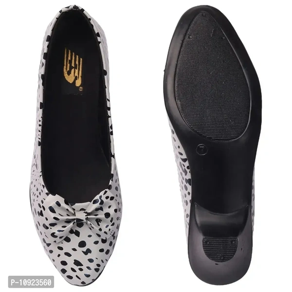 Stylish Fancy Synthetic Heel Dots Design Bellerinas For Women And Girls - 38