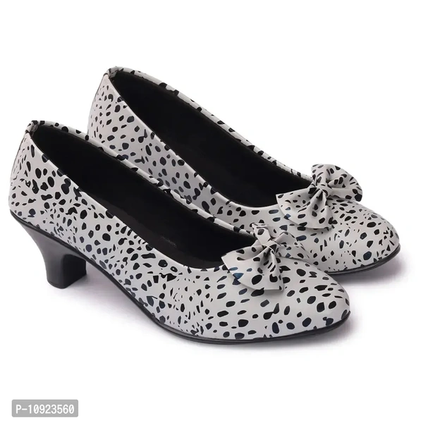 Stylish Fancy Synthetic Heel Dots Design Bellerinas For Women And Girls - 40