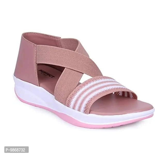 perfect step Stylish Flotter Striped Design sandals for Women's/Girls (Pink, numeric_7)  - 6