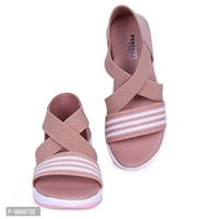 perfect step Stylish Flotter Striped Design sandals for Women's/Girls (Pink, numeric_7)  - 6