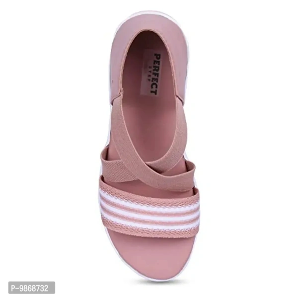 perfect step Stylish Flotter Striped Design sandals for Women's/Girls (Pink, numeric_7)  - 6