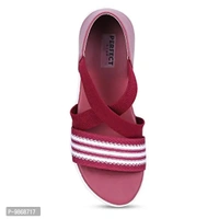 perfect step Stylish Flotter Striped Design sandals for Women's/Girls (Cherry, numeric_8) - 5