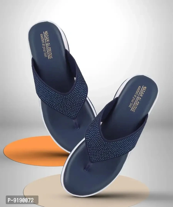Elegant Blue Synthetic Leather Sandals For Women And Girls - 37