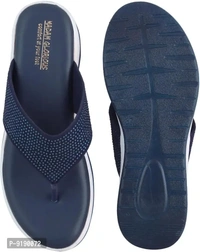 Elegant Blue Synthetic Leather Sandals For Women And Girls - 37