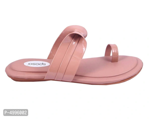 Stylish Artificial Leather Pink Fashion Flats For Women - 5