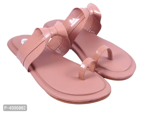 Stylish Artificial Leather Pink Fashion Flats For Women - 7