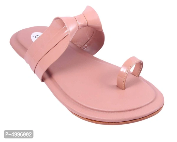 Stylish Artificial Leather Pink Fashion Flats For Women - 8