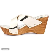 XWOMEN'S DESIGNER WEDGES SANDAL FOR WOMEN & GIRLS BT-NK-115-Gold-37 - 8