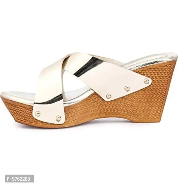 XWOMEN'S DESIGNER WEDGES SANDAL FOR WOMEN & GIRLS BT-NK-115-Gold-37 - 8