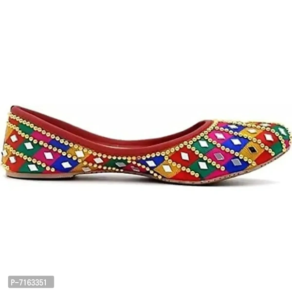 Divyanshu Womens Multi Mirrior Jutt 1.18 Womens Jutti (Red, Numeric_6) - 6