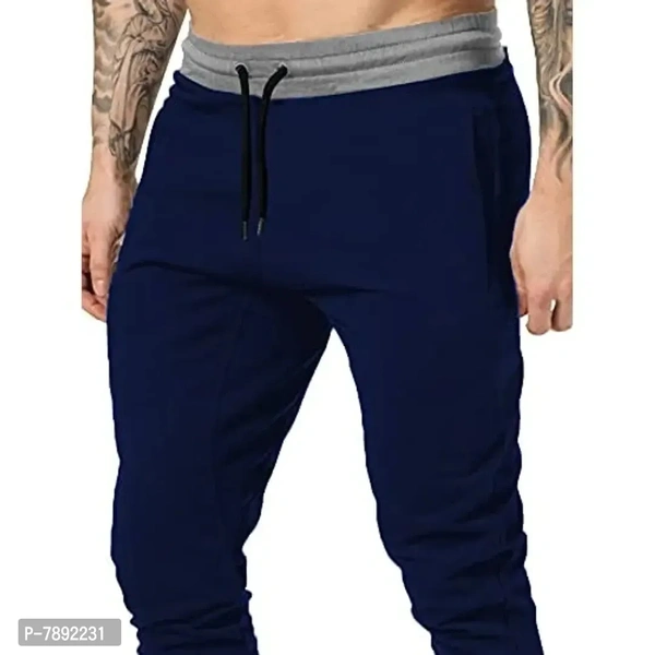 THE ARCHER Men's Slim Fit Cotton Trackpant - Navy Blue, XL