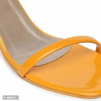 Women's Stylish Orange Synthetic Leather Solid Heels - 38