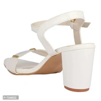 Stylish White Synthetic Solid Heels For Women - 36