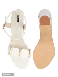 Stylish White Synthetic Solid Heels For Women - 36