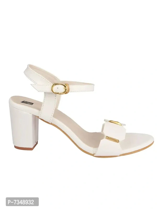 Stylish White Synthetic Solid Heels For Women - 38