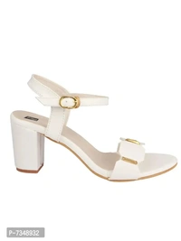 Stylish White Synthetic Solid Heels For Women - 39