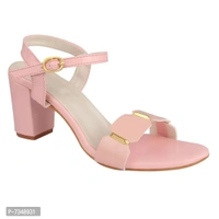 Stylish Pink Synthetic Solid Heels For Women - 37