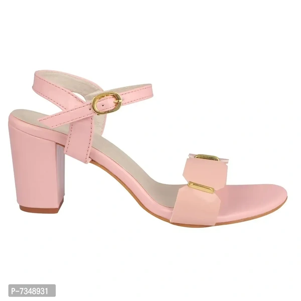 Stylish Pink Synthetic Solid Heels For Women - 39