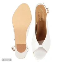 Stylish White Synthetic Solid Heels For Women - 37
