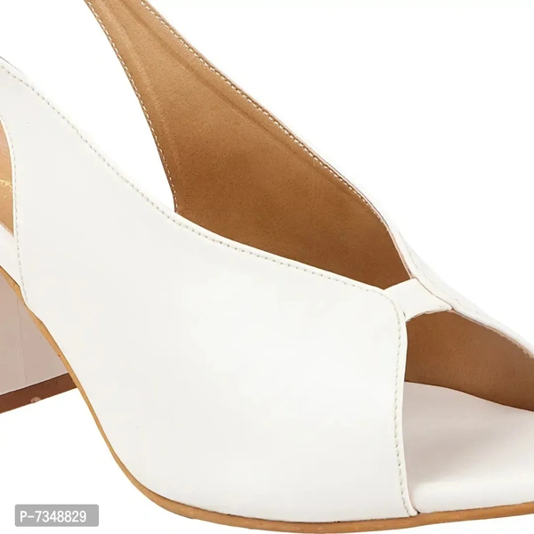 Stylish White Synthetic Solid Heels For Women - 40