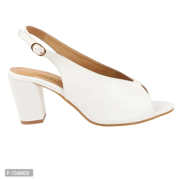 Stylish White Synthetic Solid Heels For Women - 41