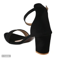 Stylish Black Synthetic Solid Heels For Women - 37