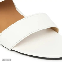 Stylish Synthetic Leather White Solid Pencil Heel Sandal For Women - 36