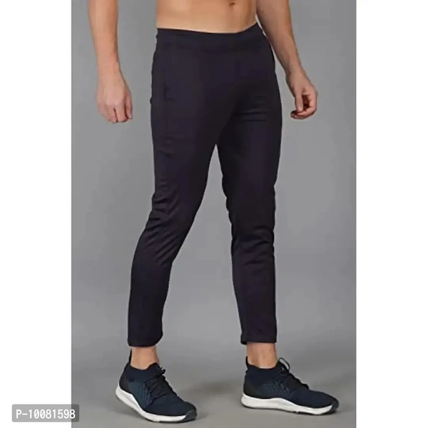 MGrandbear Men's Stretchable Solid Regular Fit Track Pant for Men Pack of 2 (30, Navy- Black) - 30