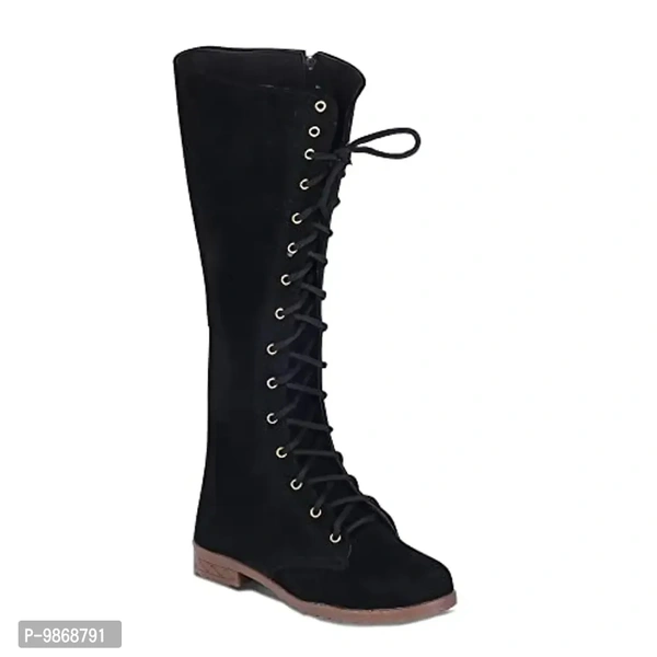 perfect step Women's | Ladies | Females | Girls Comfortable, Fashionable, Synthetic Velvet, Shoes College Wear | Casual Boots (Black) - 7 - 5