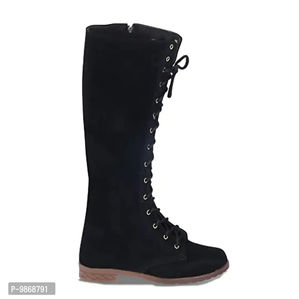perfect step Women's | Ladies | Females | Girls Comfortable, Fashionable, Synthetic Velvet, Shoes College Wear | Casual Boots (Black) - 7 - 6