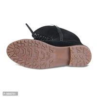 perfect step Women's | Ladies | Females | Girls Comfortable, Fashionable, Synthetic Velvet, Shoes College Wear | Casual Boots (Black) - 7 - 6