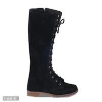 perfect step Women's | Ladies | Females | Girls Comfortable, Fashionable, Synthetic Velvet, Shoes College Wear | Casual Boots (Black) - 7 - 9