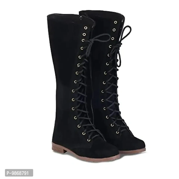 perfect step Women's | Ladies | Females | Girls Comfortable, Fashionable, Synthetic Velvet, Shoes College Wear | Casual Boots (Black) - 7 - 9