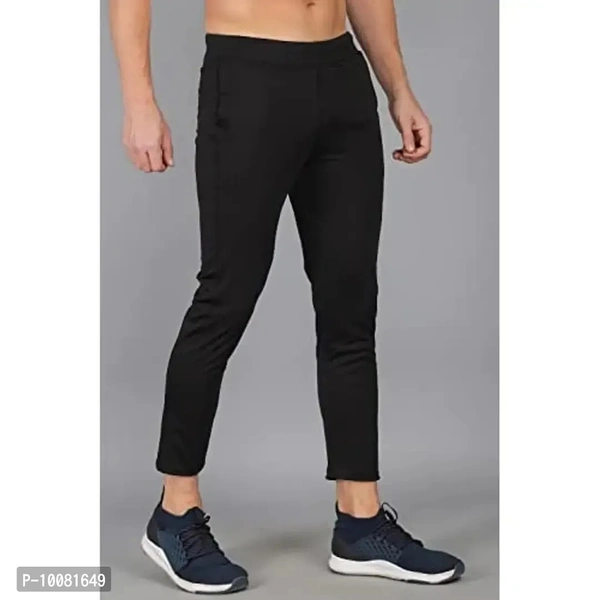 MGrandbear Men's Stretchable Solid Regular Fit Track Pant for Men Pack of 2 (28, Black-Light Green) - 34